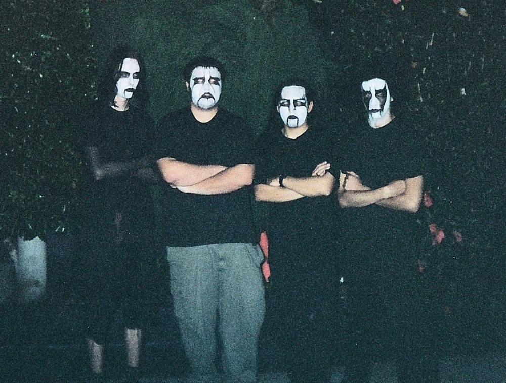 Exhausted Prayer in 1998: (L-R) Mike Caffell, BJ Russum, Swansong, Heist